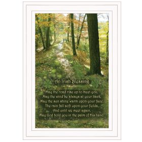 "Irish Blessing" By Trendy Decor 4U, Ready to Hang Framed Print, White Frame