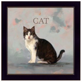 "Clive the Cat" by Bonnie Mohr, Ready to Hang Framed Print, Black Frame