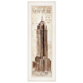 "New York Panel" by Cloverfield & Co, Ready to Hang Framed Print, White Frame