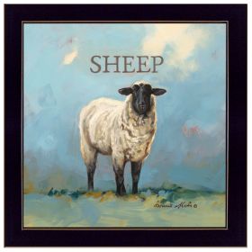 "Sherlock the Sheep" by Bonnie Mohr, Ready to Hang Framed Print, Black Frame