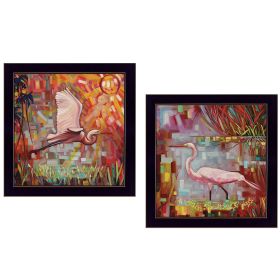 "Sunny Windows Collection" 2-Piece Vignette By Robin-Lee Vieira, Printed Wall Art, Ready To Hang Framed Poster, Black Frame