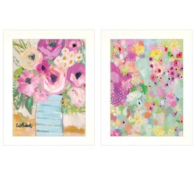 "Floral Designs" 2-Piece Vignette by Kait Roberts, White Frame