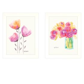 "Simple Bouquets" 2-Piece Vignette by Kait Roberts, White Frame