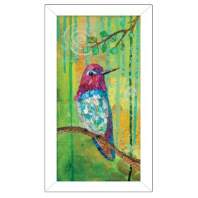 "Anna's Hummingbird" By Lisa Morales, Printed Wall Art, Ready To Hang Framed Poster, White Frame